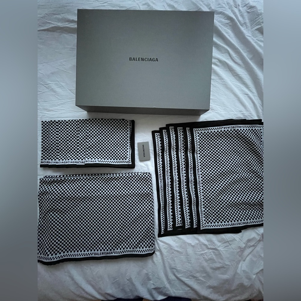 Balenciaga Black and White Checked Bistro Table Set